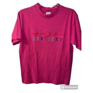 Kentucky Shirt Adult M Rainbow T-shirt Tee Spellout Travel Single Stitch USA Vtg